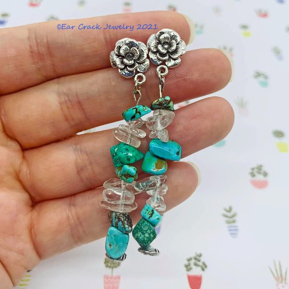 Hand Crafted - Flower Drop Beaded Dangles - Picture 6 of 6